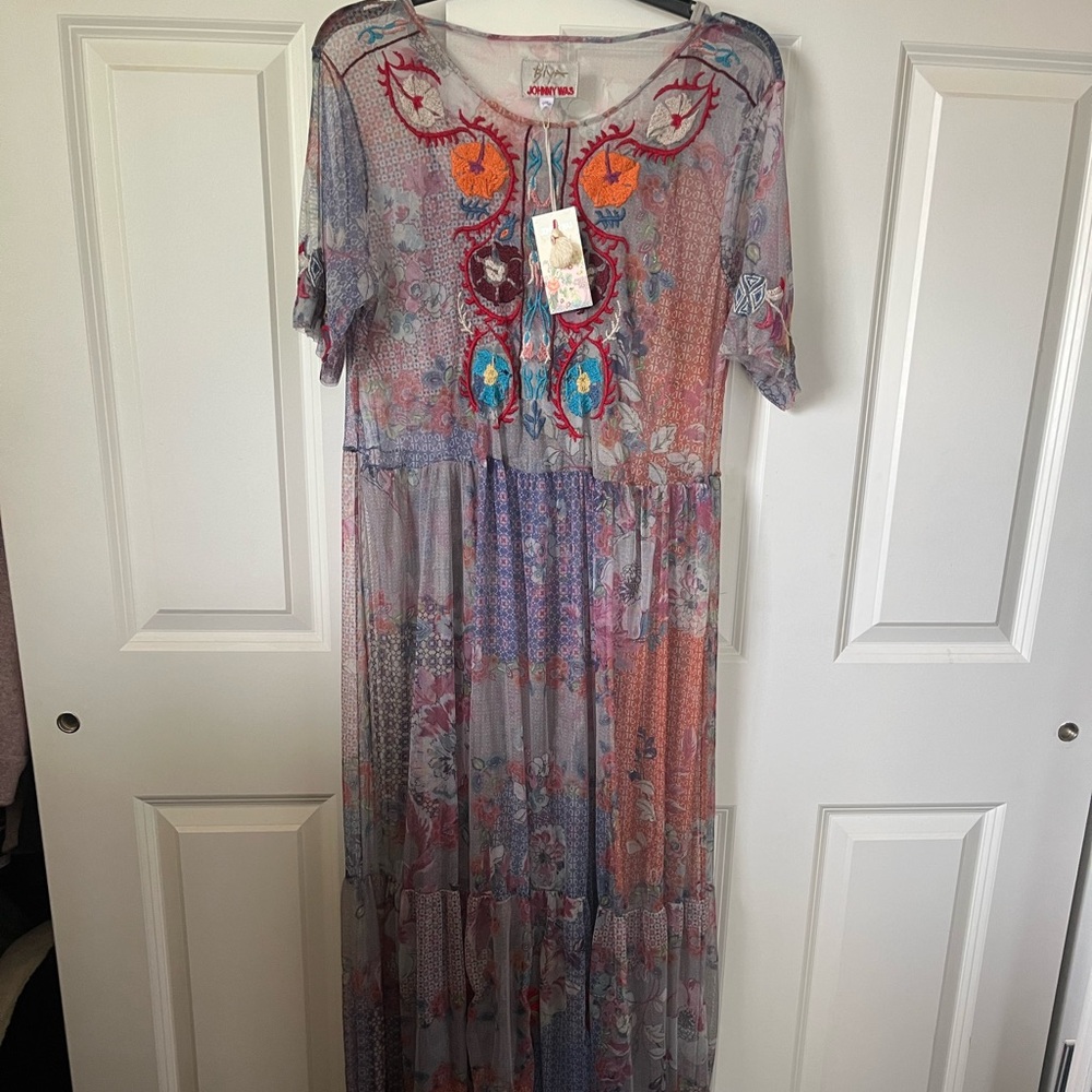 Johnny Was Multicolor Floral Maxi Dress